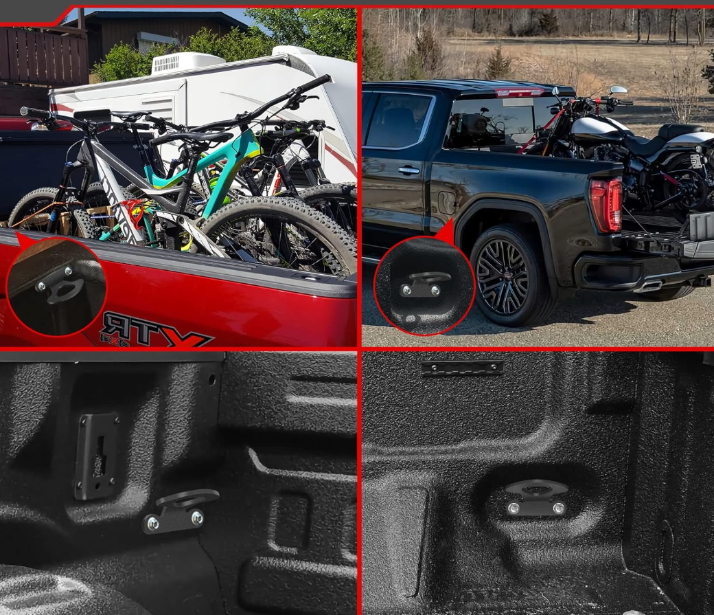 Tie Down Anchors for 2000-2017 Ford Tie Down Hooks | Fits 2004-2017 F-150 Styleside