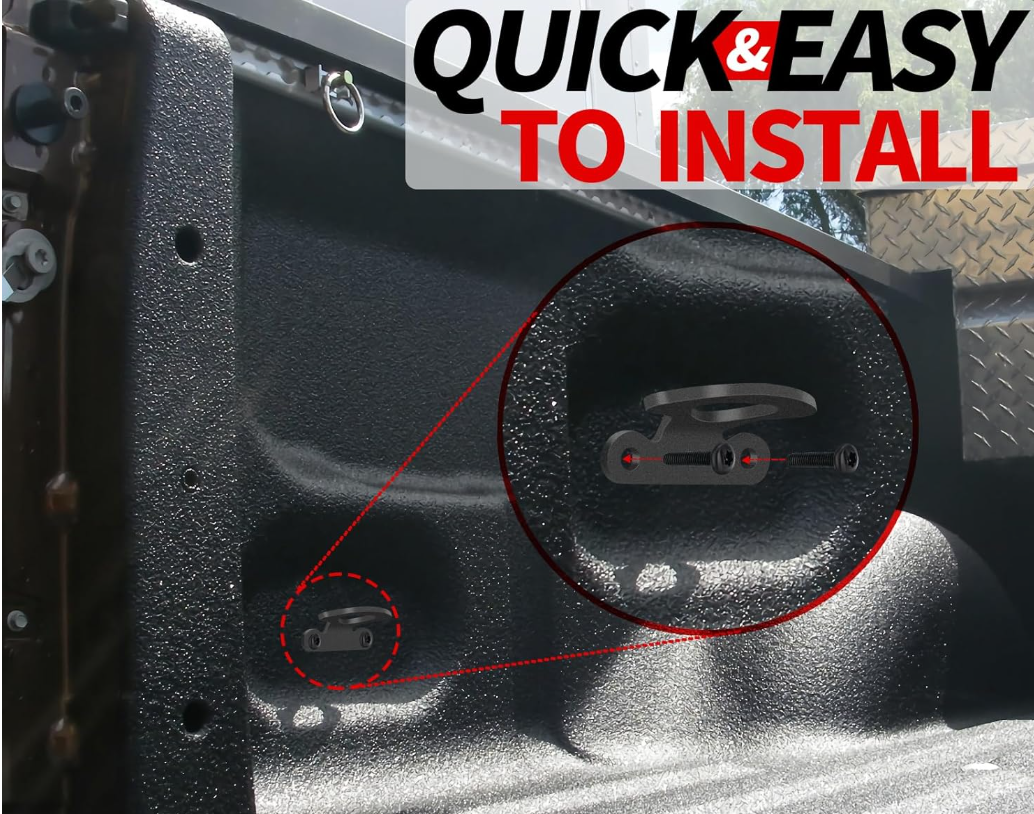 Tie Down Anchors for 2000-2017 Ford Tie Down Hooks | Fits 2004-2017 F-150 Styleside