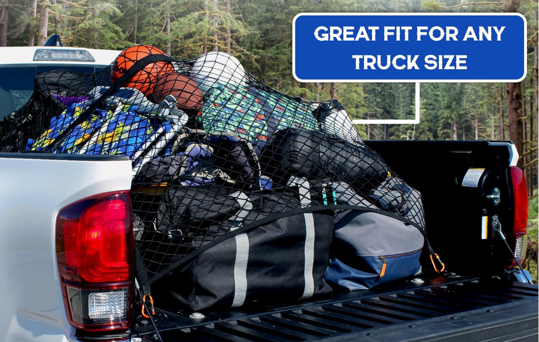 TruckNet Pro™ — Heavy Duty Cargo Net for Truck Beds