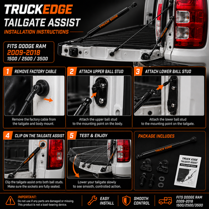 TruckEdge™ Dodge Ram 1500/2500/3500 - 2009-2018 Tailgate Assist