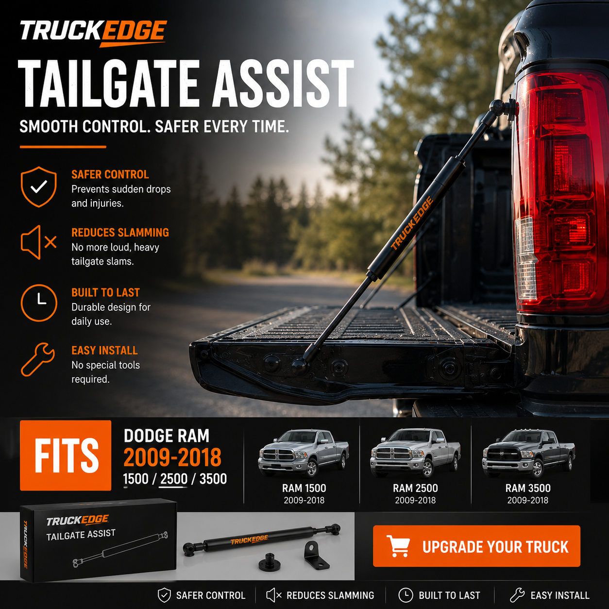 TruckEdge™ Dodge Ram 1500/2500/3500 - 2009-2018 Tailgate Assist