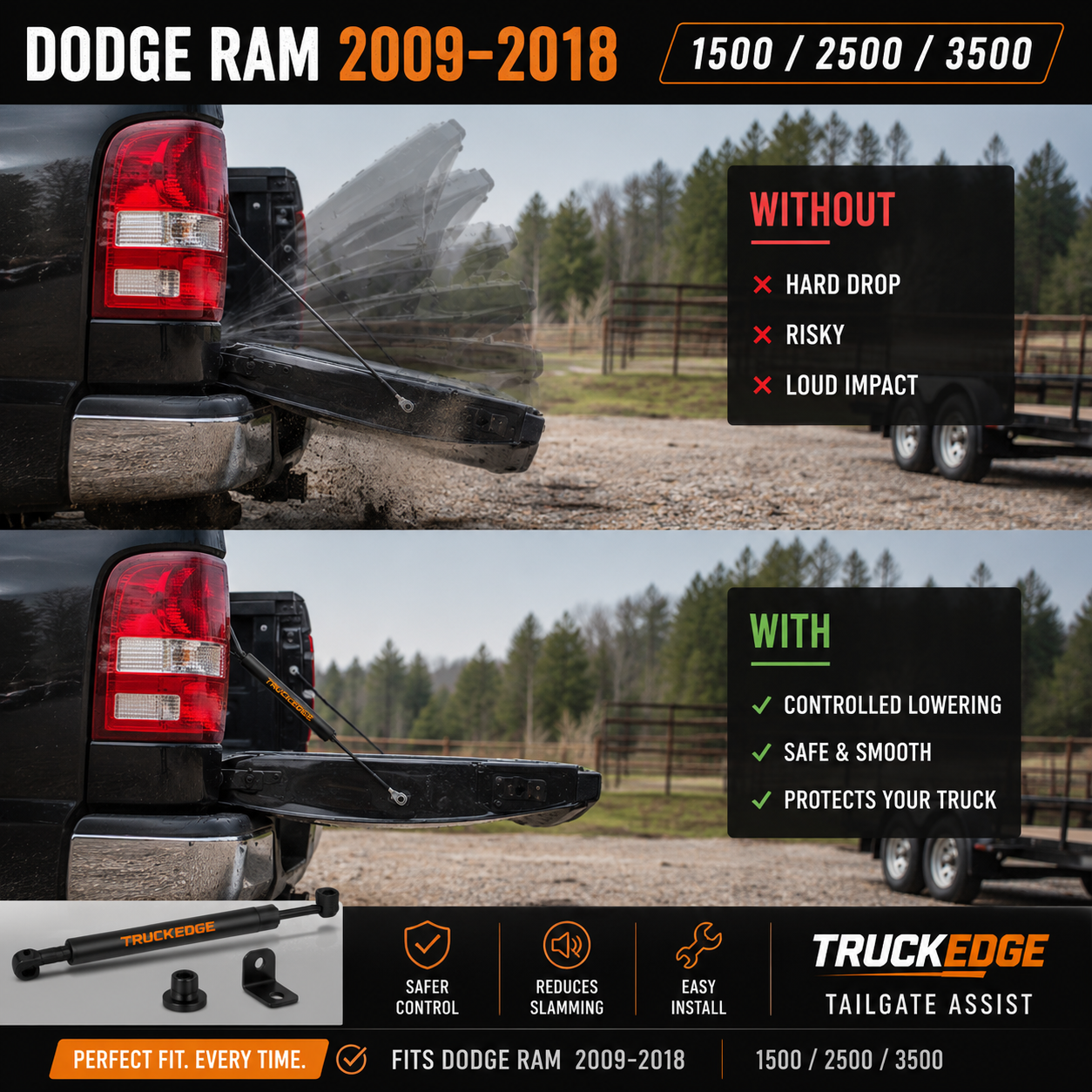 TruckEdge™ Dodge Ram 1500/2500/3500 - 2009-2018 Tailgate Assist