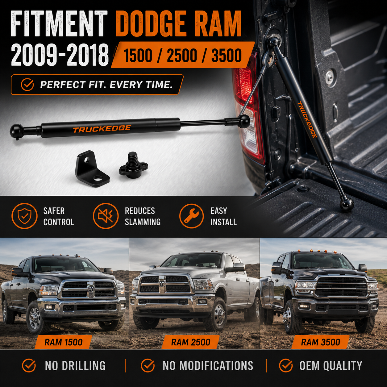 TruckEdge™ Dodge Ram 1500/2500/3500 - 2009-2018 Tailgate Assist