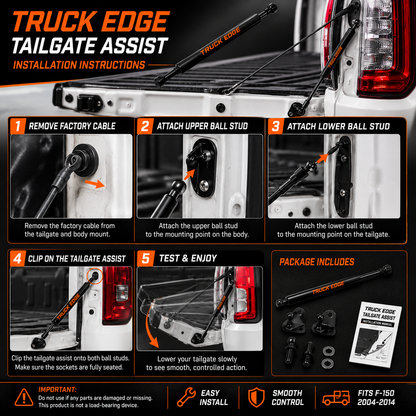 TruckEdge™ Ford F-150/F-250/F-350 - 1997-2025 Tailgate Assist