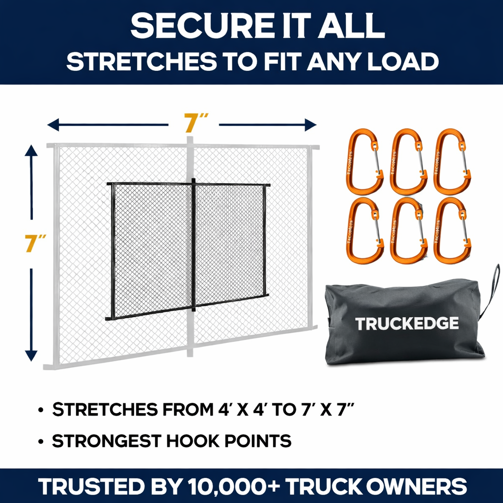 TruckNet Pro™ — Heavy Duty Cargo Net for Truck Beds