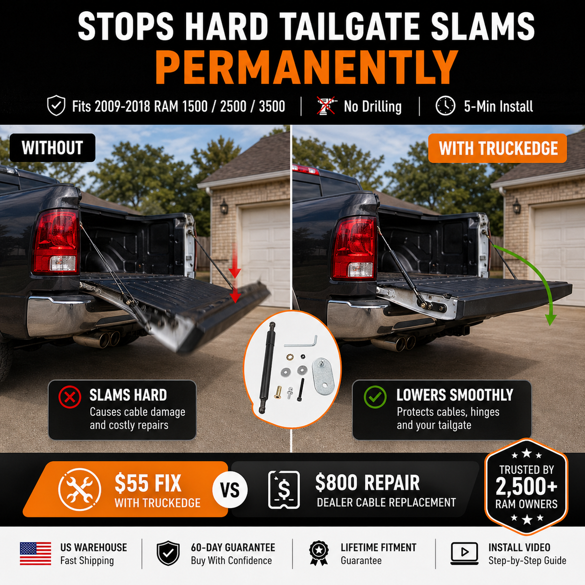 TruckEdge™ Dodge Ram 1500/2500/3500 Tailgate Assist