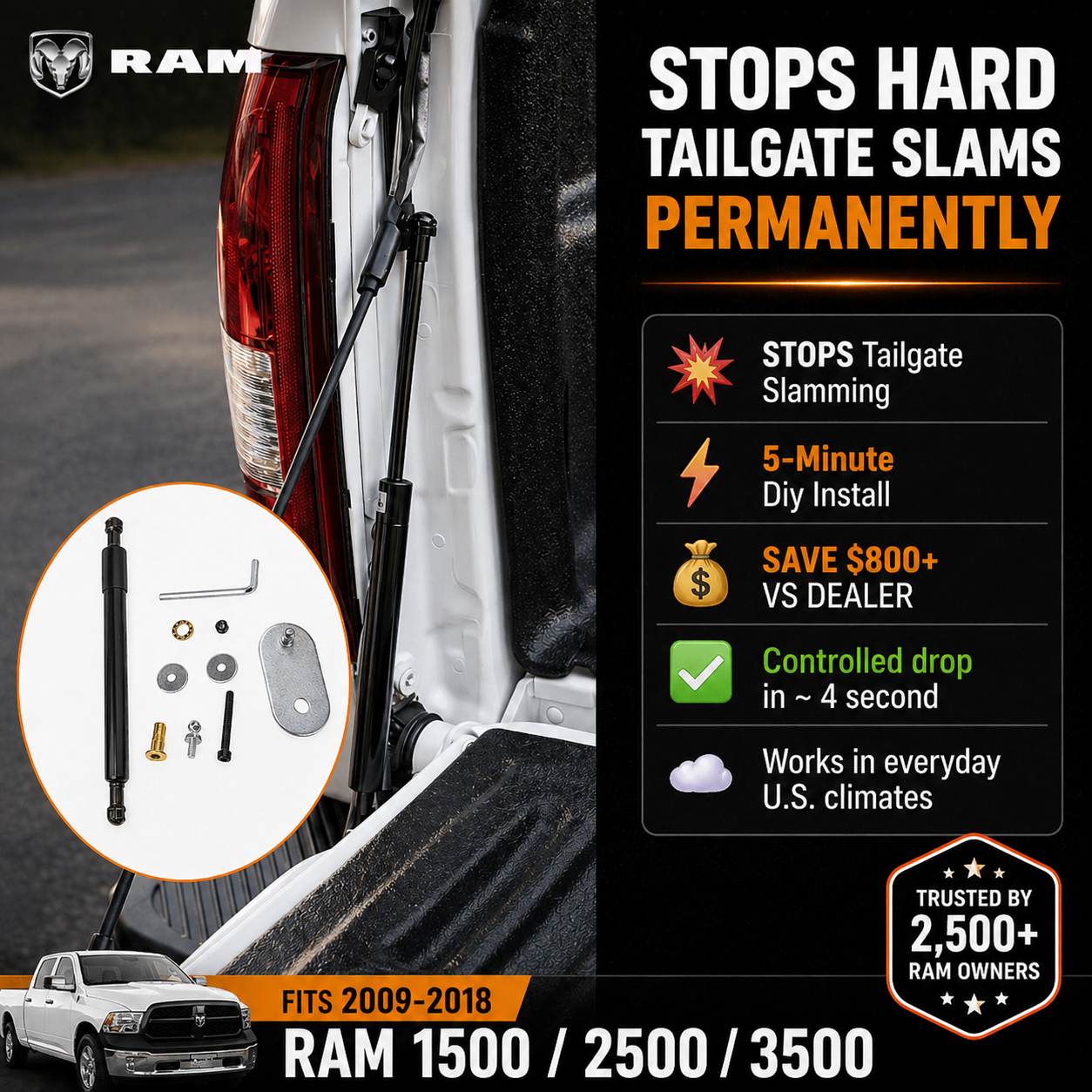 TruckEdge™ Dodge Ram 1500/2500/3500 Tailgate Assist