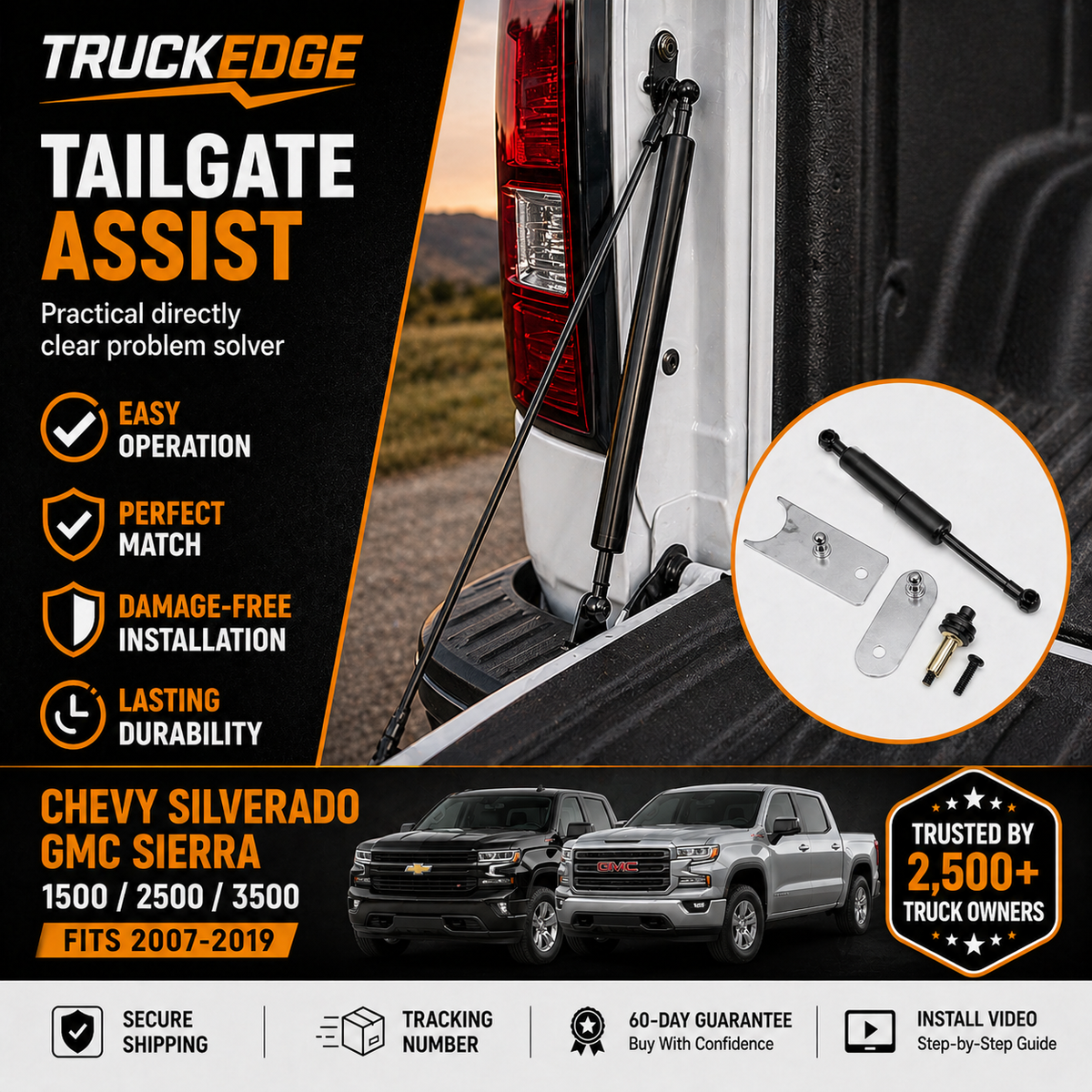 TruckEdge™ Chevy Silverado GMC Sierra 2007-2019 Tailgate Assist