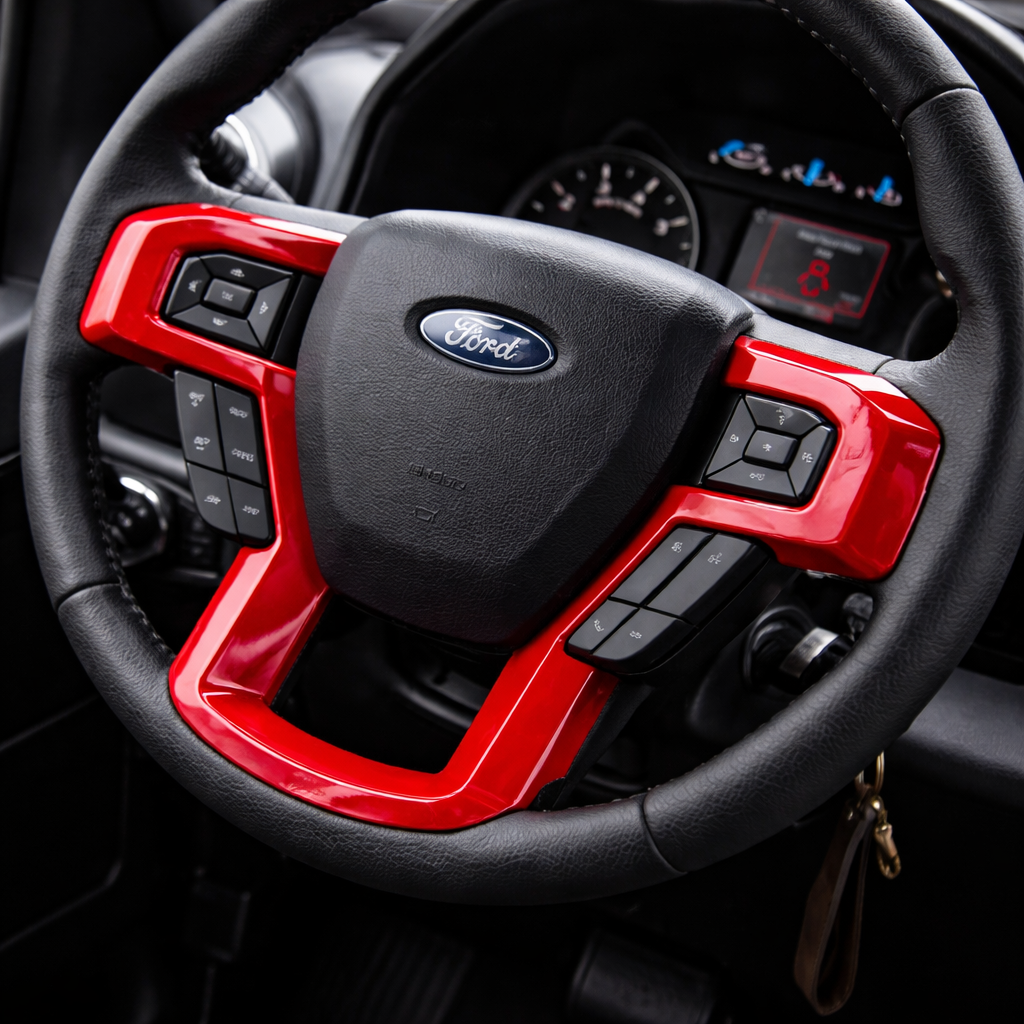 BERA™ Ford F-150 F-250 F-350 2015-2019 Steering Wheel Trim Cover – Sport Interior Upgrade