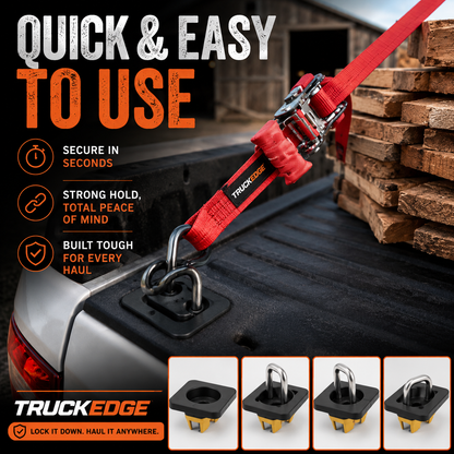 Retractable Bed Tie-Down Anchors — Ford F-150 (1998–2014) - 4 Pack