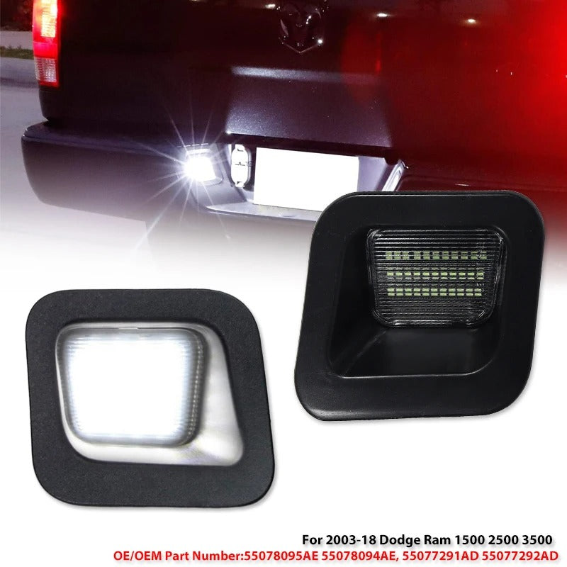 2 PCS License Plate Lights Smoked Lens for 2003-2018 Dodge RAM 1500 2500 3500