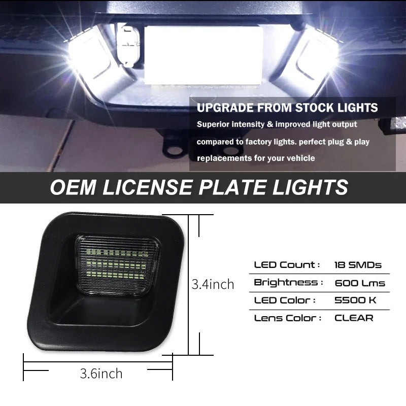 2 PCS License Plate Lights Smoked Lens for 2003-2018 Dodge RAM 1500 2500 3500