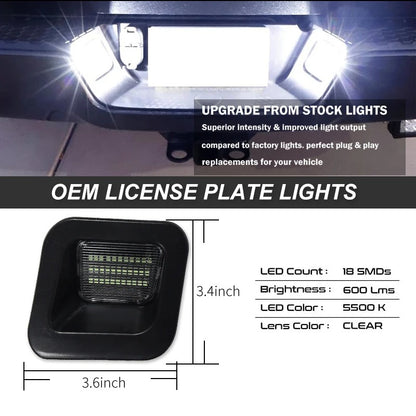 2 PCS License Plate Lights Smoked Lens for 2003-2018 Dodge RAM 1500 2500 3500